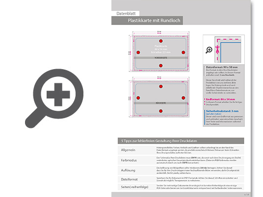 Product Bild plastikkarte_mit_lochung_1_1_farbig_bedruckt_auf_goldenem_hintergrund