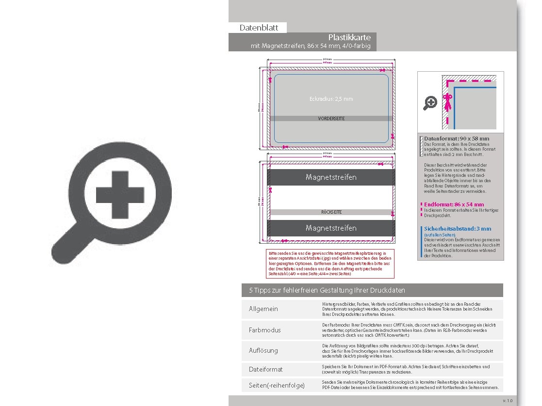 Product Bild plastikkarte_mit_magnetstreifen_loco_und_einseitiger_hei__folienpr__gung_silber_4_0_farbig_bedruckt_auf_wei__em_hintergrund
