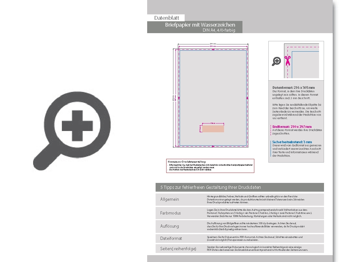 Product Bild briefpapier_din_a4__4_0_farbig__(vorderseite__farbig___r__ckseite__unbedruckt)__bankpostpapier_mit_wasserzeichen