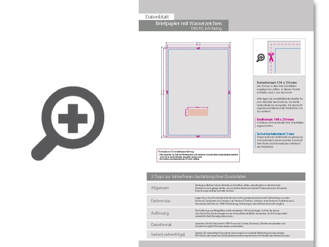 Product Bild briefpapier_din_a5__4_0_farbig__(vorderseite__farbig___r__ckseite__unbedruckt)__bankpostpapier_mit_wasserzeichen
