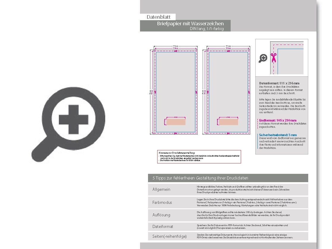 Product Bild briefpapier_din_lang__1_1_farbig__(vorderseite__graustufen___r__ckseite__graustufen)__bankpostpapier_mit_wasserzeichen