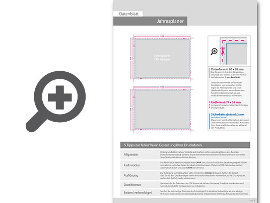 Product Bild jahresplaner_din_a8_quer_(74_x_52_mm)__4_4_beidseitig_farbig